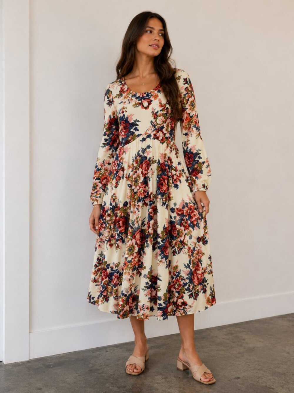 Anthropologie Raga Floral Boho Long Sleeve Maxi Dress Size Small NEW
